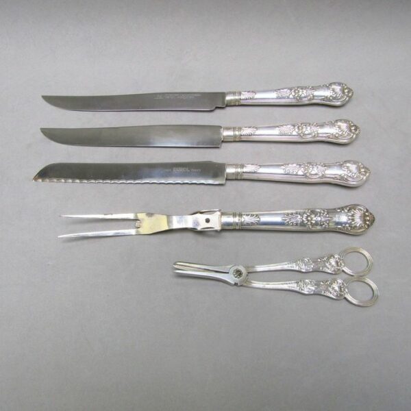 Besteck für den Service (5) - .925 Silber - Francis Higgins III. - 520 gr. brutos - England - Ende des 19. Jahrhunderts