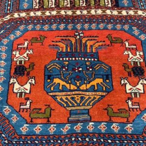 Teppich, Pferdeabdeckung Ghoutchan 98 x 143 cm - Wolle auf Baumwolle - Anfang des 20. Jahrhunderts