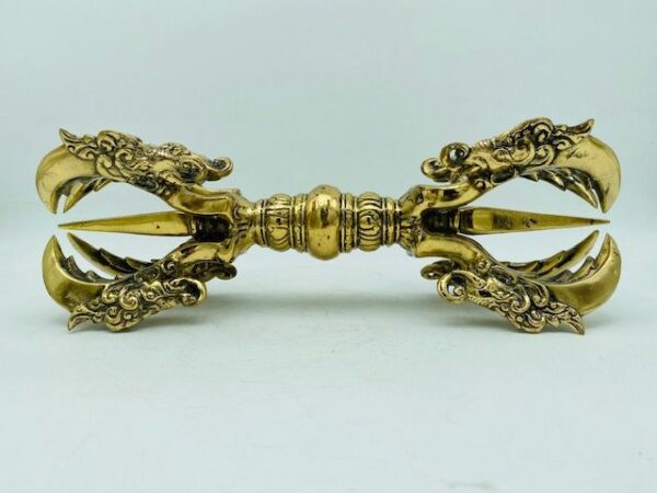 extra großes Vajra (Dorje) - Messing - 38,5cm - Tibet - Ende des 20. Jahrhunderts