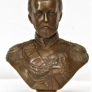 AEK - Skulptur, Büste des letzten Zaren Russlands, Nikolaus II. - markiert mit AEK - Bronze - Anfang des 20. Jahrhunderts