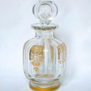 Baccarat - Empire Malmaison Toilettenflasche mit feinem Gold vergoldet - signiert - Kristall
