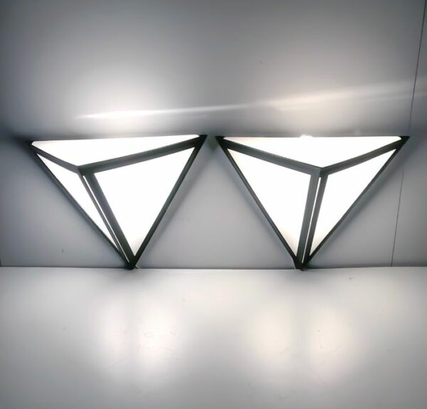 Glasshütte Limburg - Wandlicht, Paar Wandleuchten - Pyramide