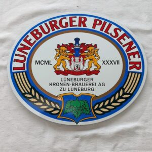 Lüneburger Pilsener Emaille Bier Werbeschild