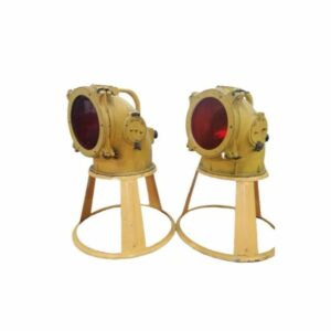 Zwei große Original Airport Runway Lampen - Aviation Design - Rotes Licht (2) - Industrial - Aluminium, Glas, Stahl