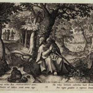 Jan Sadeler (1550-1600), Maerten de Vos (1532-1603) - Saint/hermit Svatacopius, king of Bohemia and Moravia