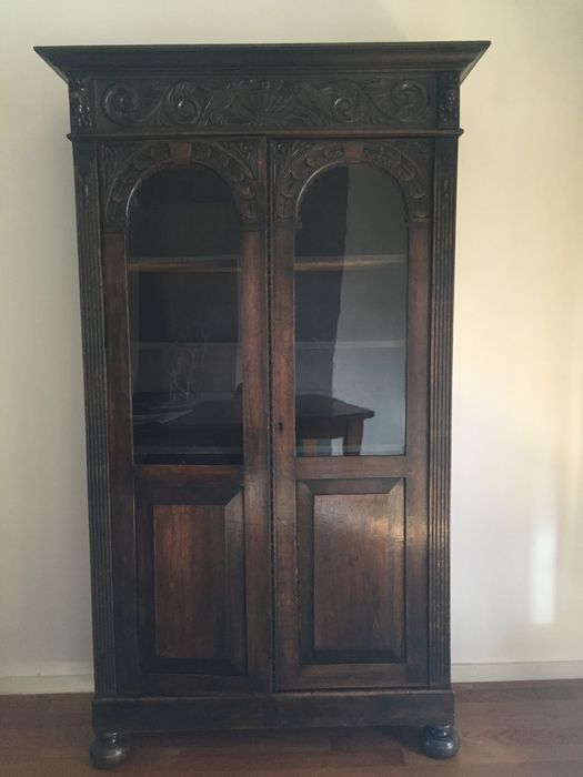 Bücherregal, Schrank - Eiche, Holz - 19. Jahrhundert