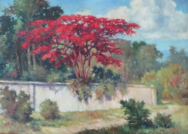 J.L. Geldtmeijer (1920-1995) - Flamboyant in tuin