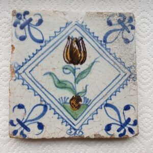 Tulpenfliese im Stempel Kwadraat 1625-1650 (1) - Töpferware