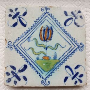 Tulpenfliese im Stempel Kwadraat 1625-1650 (1) - Töpferware