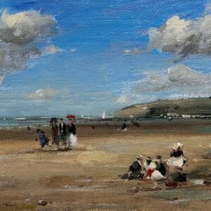 Francis Cristaux (1950) - Beaux Nuages - Plage Normande