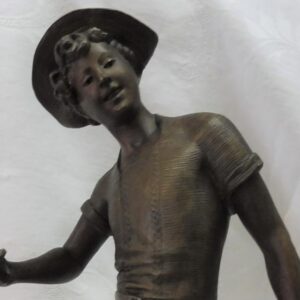 Adolphe Jean Lavergne (1863-1928) - Skulptur, Après la Pêche - Rohzink - Anfang des 20. Jahrhunderts