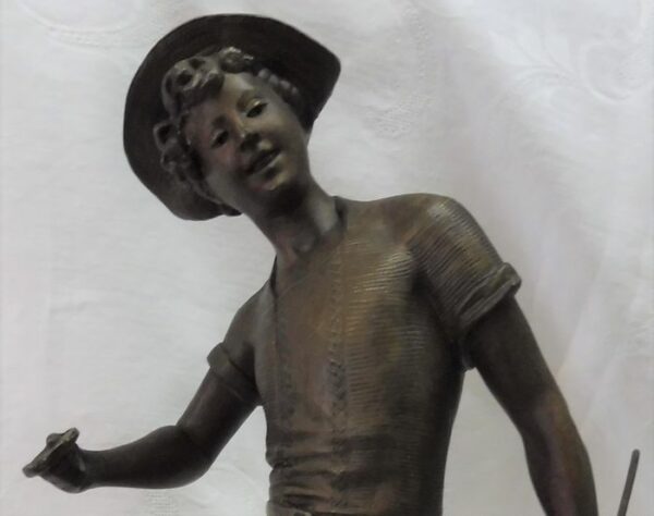 Adolphe Jean Lavergne (1863-1928) - Skulptur, Après la Pêche - Rohzink - Anfang des 20. Jahrhunderts