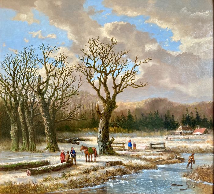 Albertus J. Temming - Winterbos met oude eiken
