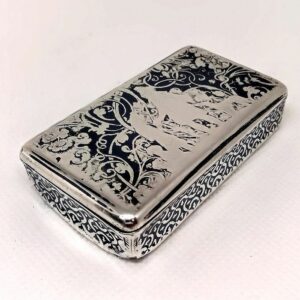 Tabakdose, Hervorragende Schnupftabakdose - Silber, Niello - Frankreich - Mitte des 19. Jahrhunderts