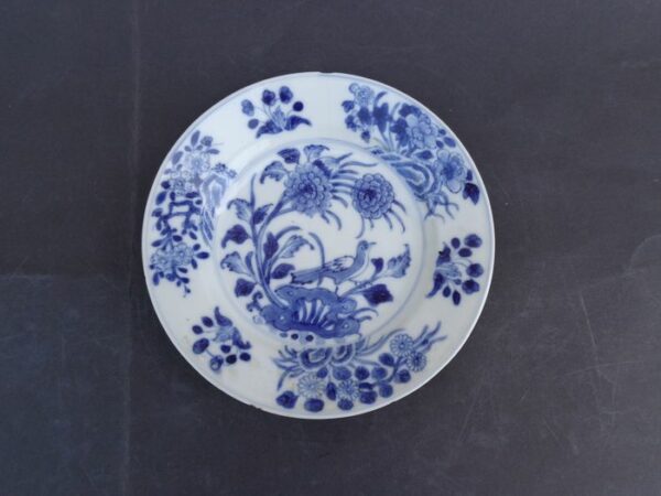 Teller (1) - Blau und weiß - Porzellan - Vogel - Kangxi bord gemerkt 6 karakter - China - 18. Jahrhundert