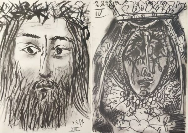 After Pablo Picasso - Jesus and Virgin Mary