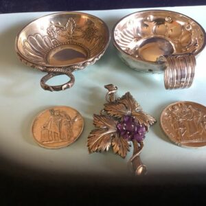 2 Tastevin, 2 Hochzeitsmedaillen, Brosche (5) - Silber - Frankreich - XIX-XX Jahrhundert