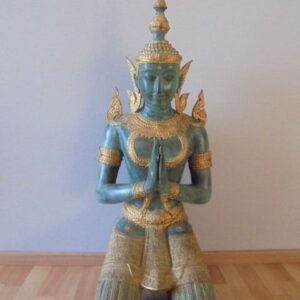 Mega großer Tempelwächter-Buddha - 101 cm!! - 25kg! - Bronze vergoldet - Thailand - Zweite Hälfte des 20. Jahrhunderts
