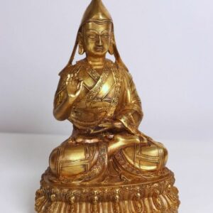 Lama Tsongkhapa (Tsongkha, 1357 – Ganden, 1419) - Vergoldete Bronze - Nepal - Ende des 20. Jahrhunderts