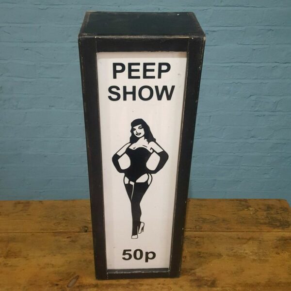 Illuminated Soho 'Peep Show' Sign - Electric - Schild - Holz, Plexiglas
