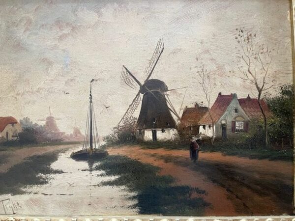 Hollandse school (XX) - Hollands landschap met molen