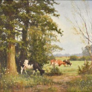 W.J. Alberts (1912-1990) - Koeien aan de bosrand op de Veluwe, Wezep