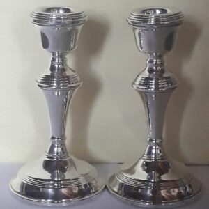 Paar englische silberne Kerzenhalter - .925 Silber - Birmingham - 1966