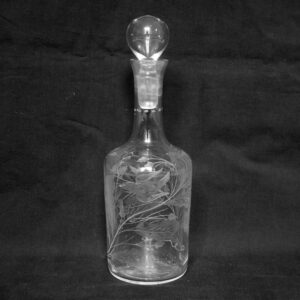 Baccarat - Gravierte Kristalllikörkaraffe mit Vogeldekoration - Zeitraum 1860-70 - Napoleon III. - Kristall