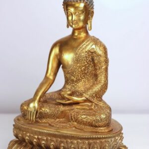 Wunderschönes Buddha-Bild - Vergoldete Bronze - H37cm - Nepal - Ende des 20. Jahrhunderts