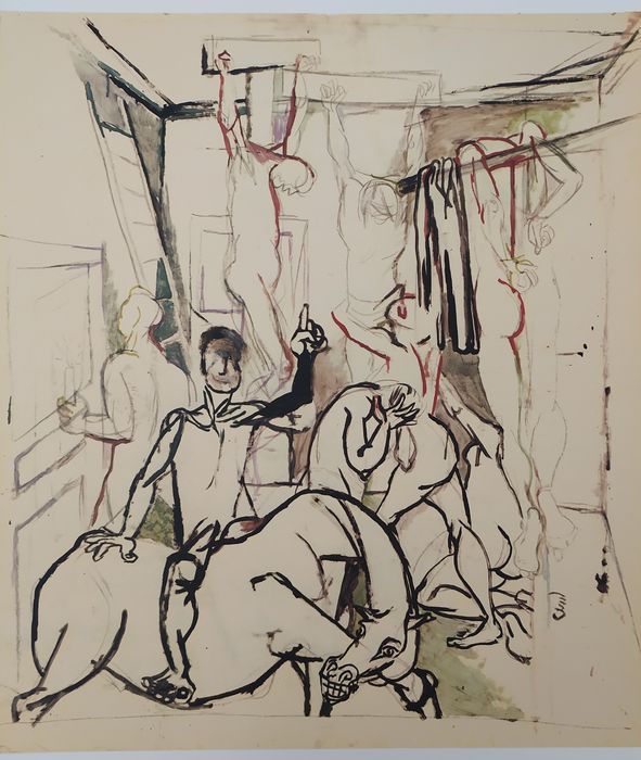 Renato Guttuso (1911-1987) - Prima idea della crocifissione