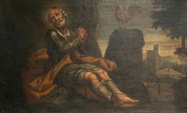 Ecole Italienne XVIIIème siècle - Le repentir de Saint-Pierre