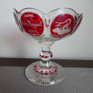Biedermeier Aufsatz Schale datiert1844 - Glas