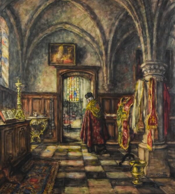 Albert Geudens (1869-1949) - Kerkinterieur
