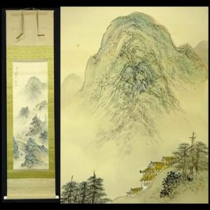 Bildrolle - Papier, Seide - 淡青緑山水図 - Light blue green landscape map - Japan - Shōwa Zeit (1926-1989)
