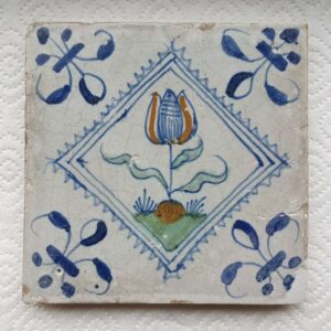Tulpenfliese im Stempel Kwadraat 1625-1650 (1) - Töpferware