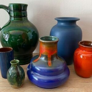 Sechs Vintage Westdeutsche Vasen