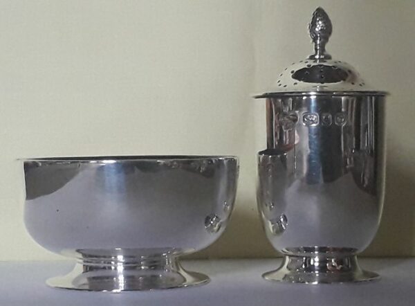 Antiker Silbersalzkeller und Pfeffer - .925 Silber - England - 1938