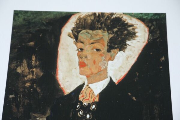 After Egon Schiele (1890-1918) - Selbstbildnis mit Pfauenweste, stehend