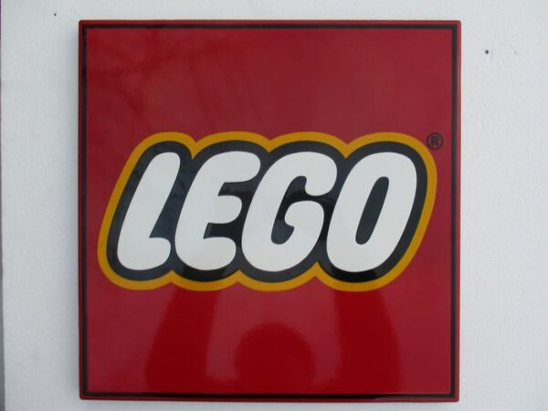 Lego - Schild - Stahl, Porzellanemail