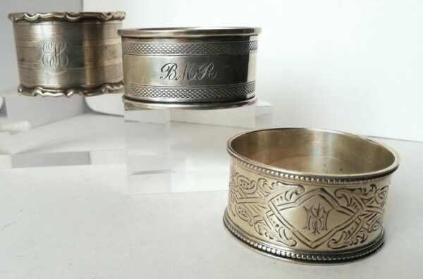 Serviettenhalter Sheffield - Birmingham (3) - .925 Silber, Sterling - England - 1887-1937