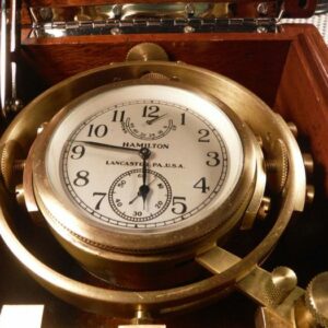2-Tage Marinechronometer, US Navy Hamilton Modell 22 - Mahagoni, Messing - circa 1942