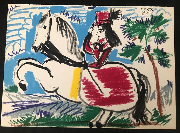 Pablo Picasso (1881-1973) - Jacqueline on white Horse X