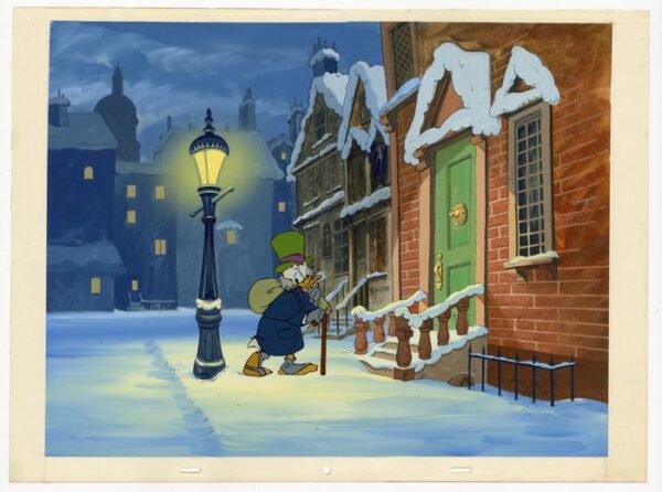 Mickey's Christmas Carol - Original production cel on original production background - Picsou - Unikat - (1984)