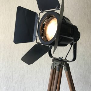 BriTeQ - Stehleuchte, Theaterlampe - Industrial - Aluminium, Eisen (Gusseisen/ Schmiedeeisen), Holz