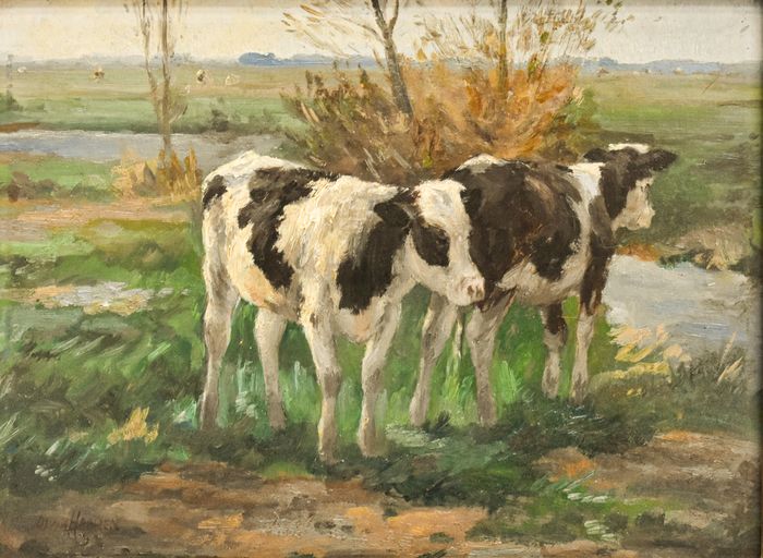 Dirk Johannes van Haaren (1878-1953) - Twee kalfjes