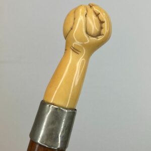 Spazierstock - Elfenbein, Holz, Versilbert - Um 1890