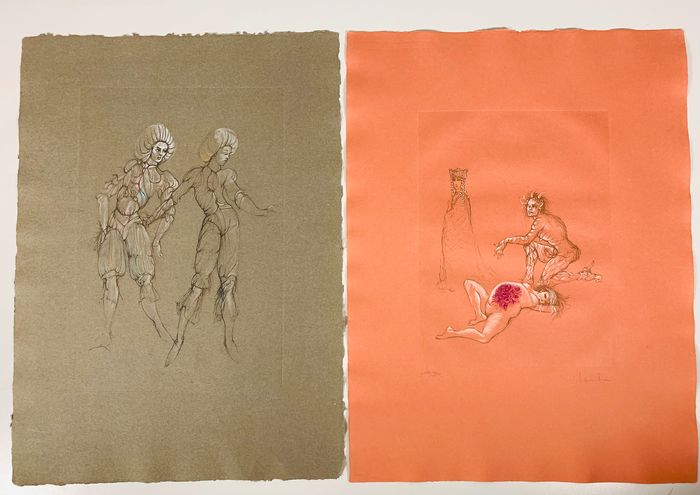 Leonor Fini (1907-1996) - Aerotics Mystique + Scène de Théâtre
