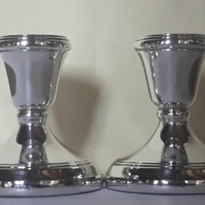 Kerzenständer, Paar englische silberne Zwergleuchter (2) - .925 Silber - England - 1991