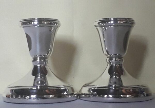 Kerzenständer, Paar englische silberne Zwergleuchter (2) - .925 Silber - England - 1991