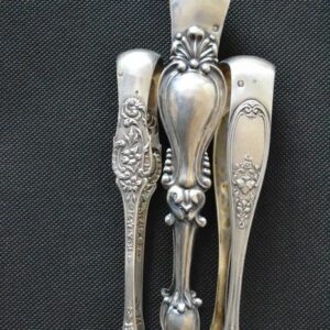 Zuckerzange (3) - .800 Silber, .950 Silber, Silber Minerva 1, Silber Minerva 2 - Frankreich - Anfang des 20. Jahrhunderts